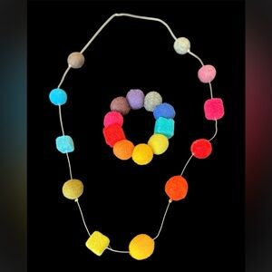 Handmade felt necklace and bracelet